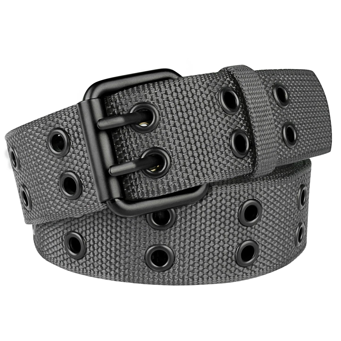 Drizzte Grommet Nylon Belt Big Size 39'' to 67'' 170cm Double Prong Punk for Men Women