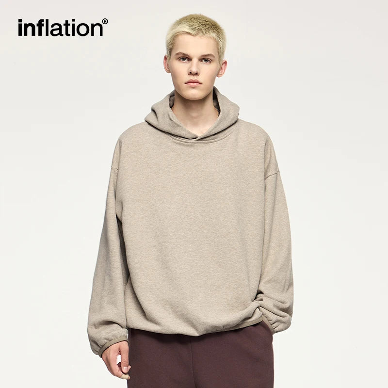 INFLATION Premium Cozy Hoodies Unisex 365gsm Minimalist Velevt Hooded Sweatshirts