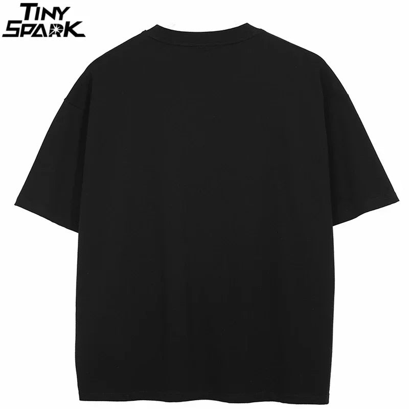 2024 T-Shirt Streetwear Space Astronaut Graphic T Shirt Cotton Hipster Men Tshirt Unisex Tops Tees Black Hip Hop Clothing