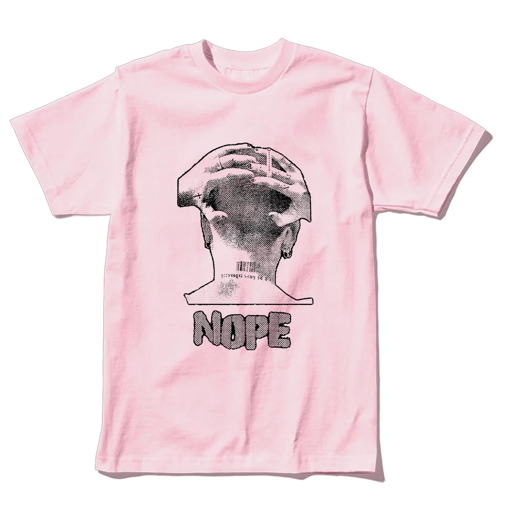 Coolmind U0089-T2 Nope Exclusive Graphic Print Streetwear 100% Cotton Men Tshirt Loose Big Size Unisex Tee Shirts