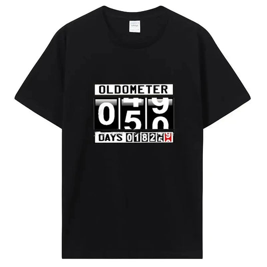 Oldometer 50 Years Old Men's T-shirt Funny Gag 50th Birthday Fifty Years 18250 Days Age Odometer Men's Tee CottonT Shirt 42851