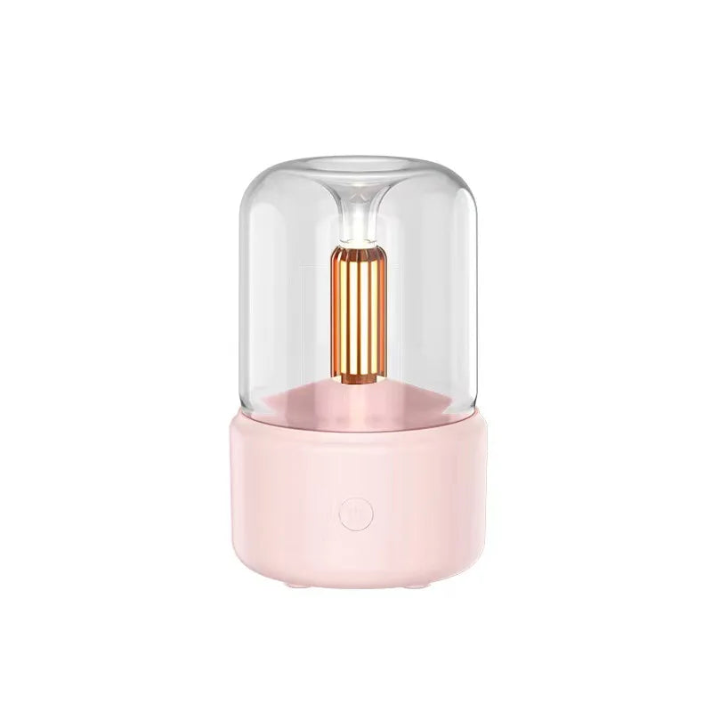 2023 New Candle Lamp Aroma Diffuser Air Humidifier Electric Aromatherapy Diffuser 120ML Flame Humidifier USB Desktop Night Light