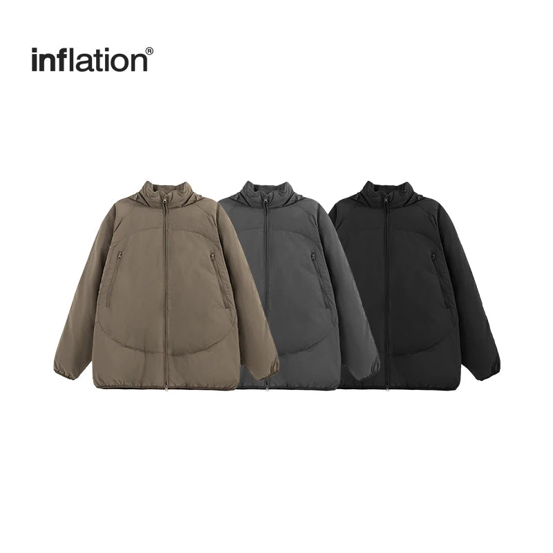 INFLATION Unisex Oversized Down Jacket New Arrival Functional 90% Down Solid Color Hooded Mens Outerwear