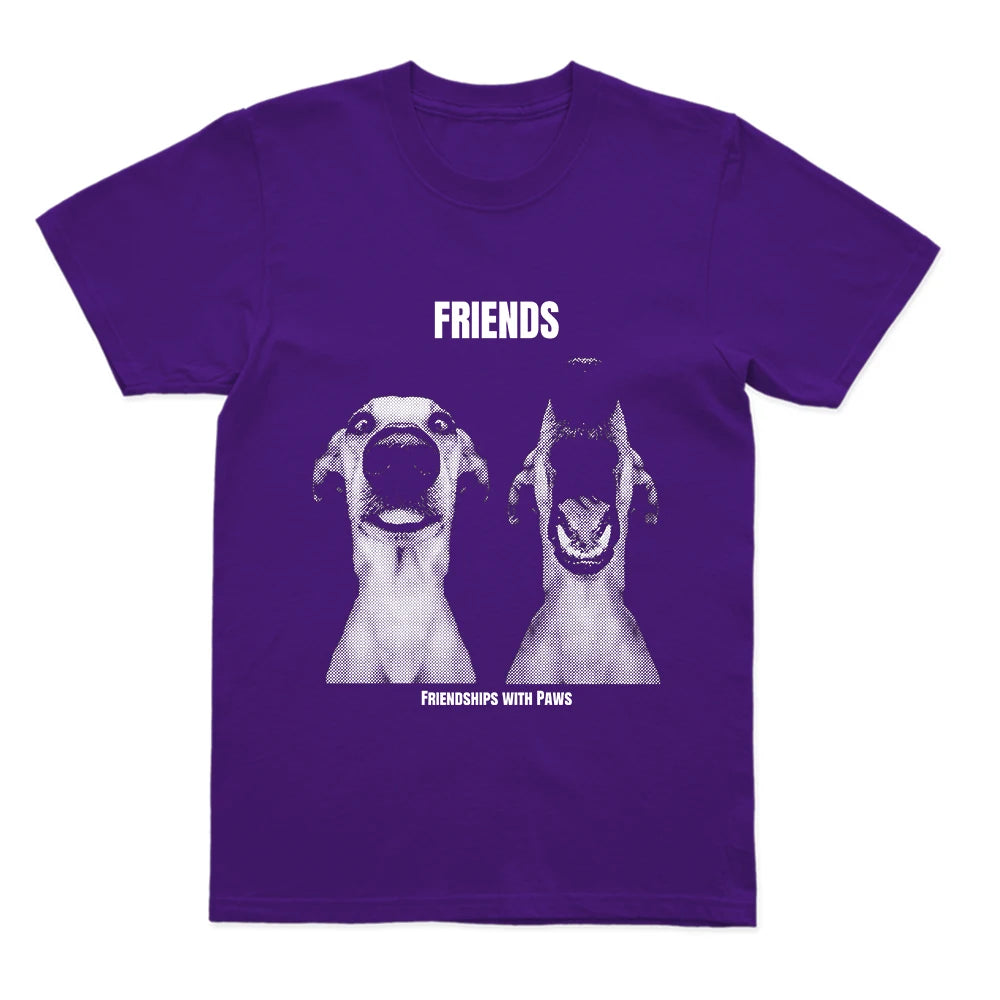 Coolmind U0077-T2 100% Cotton Funny Friends Dog Print Men T Shirt Cool Exclusive Graphic Men Tshirt O-Neck Unisex Tee Shirts