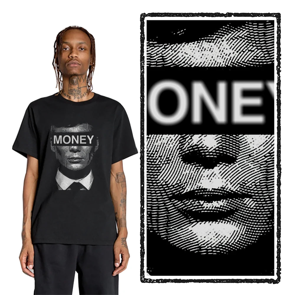 Coolmind U0034-T2 Cool Exclusive Graphic Money Print Men T Shirt Casual Big Size Unisex Tshirt Totton Tee Shirts