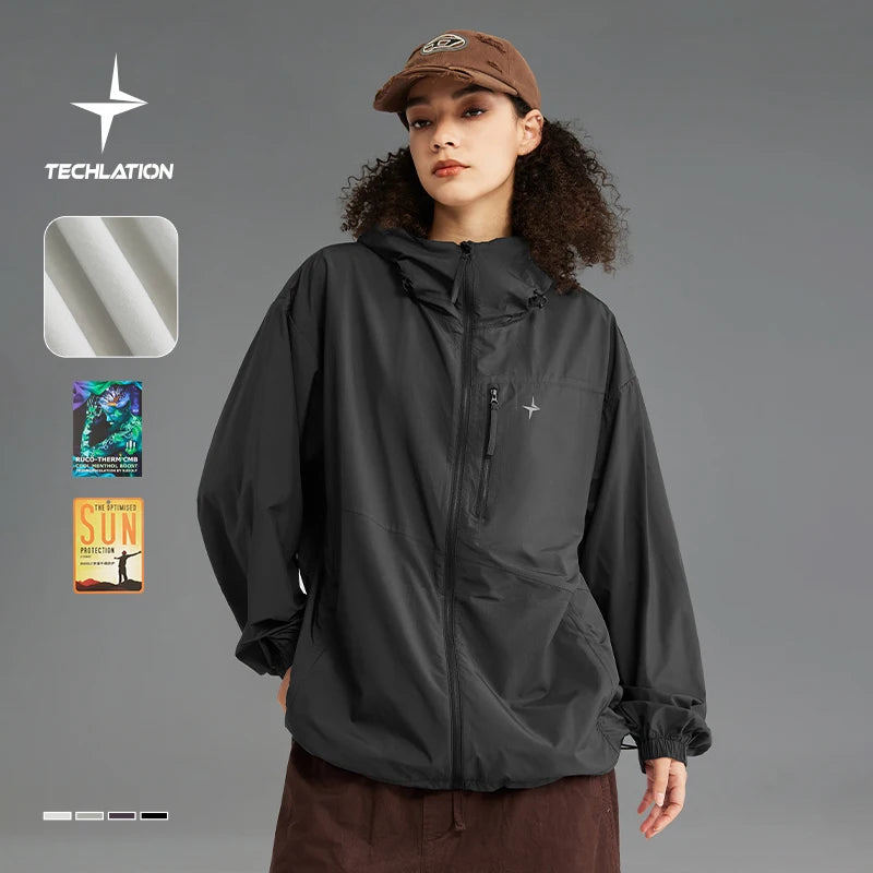 INFLATION Cool Feeling UV Protection Jacket Men Outdoor Sportswear Hooded Hiking Jacket