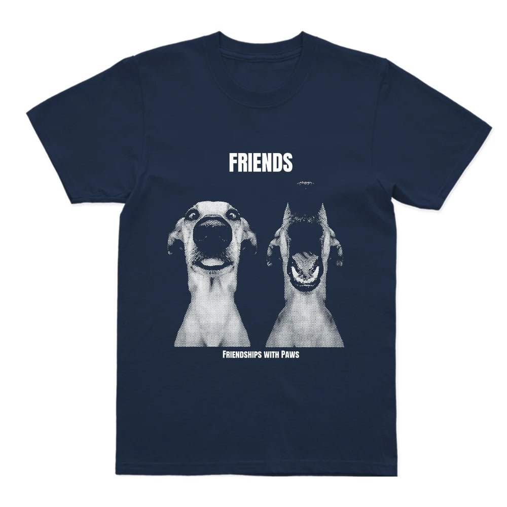 Coolmind U0077-T2 100% Cotton Funny Friends Dog Print Men T Shirt Cool Exclusive Graphic Men Tshirt O-Neck Unisex Tee Shirts