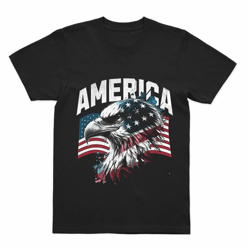 Coolmind U0030-T2 America Eagle Graphic Print Men T Shirt Casual 100% Cotton Funny Men Tshirt Big Size Tee Shrits Tops