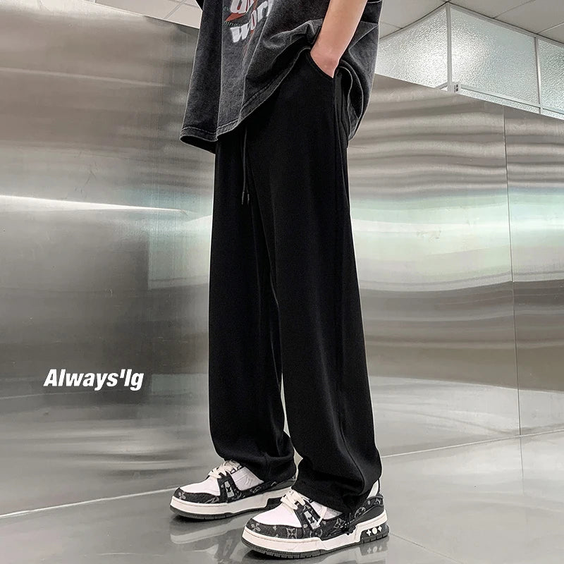 LAPPSTER Y2k Wide Leg Harem Pants Men Black Japanese Streetwear Sweatpants Designer Harajuku Casual Joggers Pants Tracksuit 5XL