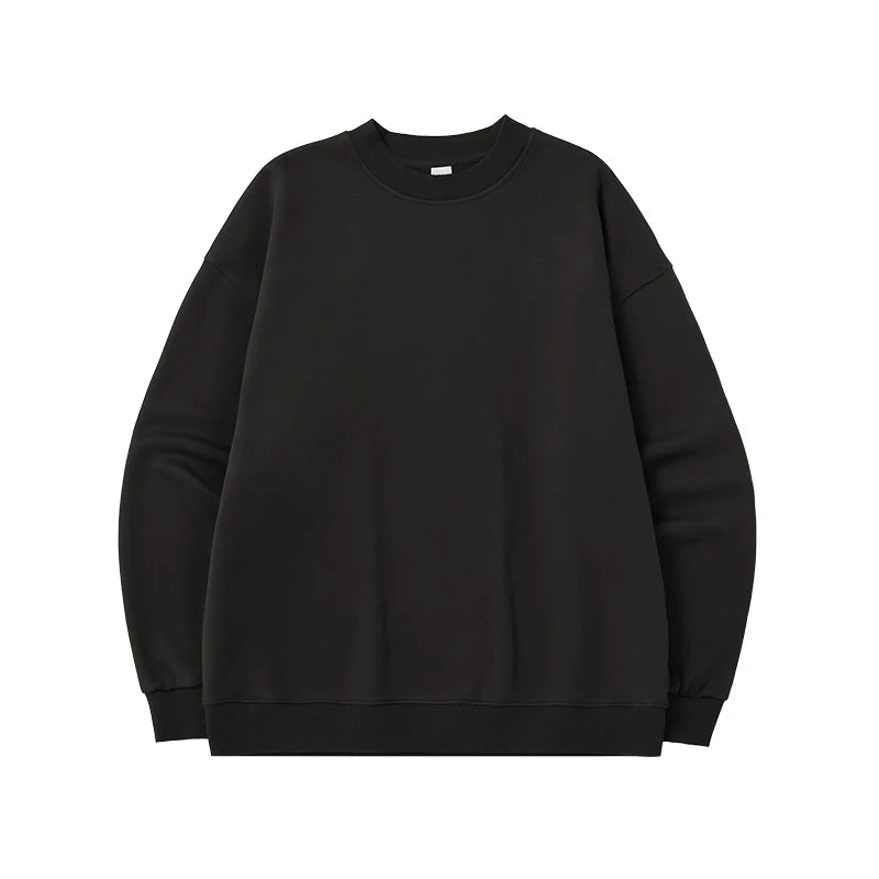 INFLATION Classic Cozy Crewnecks Unisex Plain Minimalist Fleece Sweatshirts