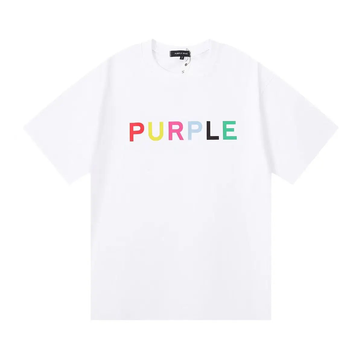 2024 Purple Colorful Letter Printing Tee Men Women Streetwear White Black T Shirt High Street Casual Short Sleeve T-Shirt