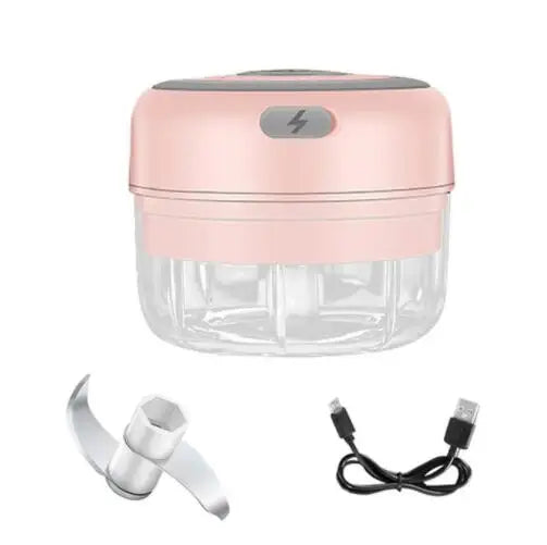 100/250mL Mini Electric Garlic Chopper Vegetable Chili Meat Ginger Masher Machine Sturdy Durable USB Charging Blenders Kitchen