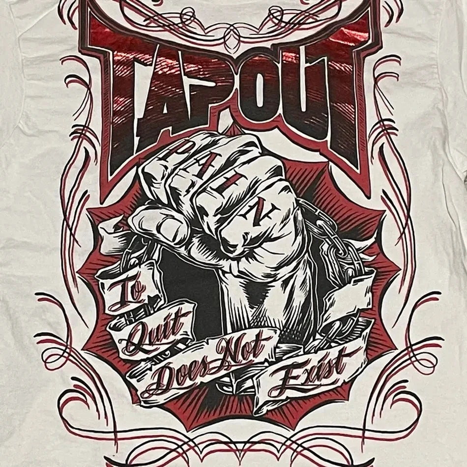 Streetwear Tapout T Shirt Y2K Tops Hip Hop Graphic Print Oversized White TShirt Men Women Round Neck Cotton Short Sleeve Clothes