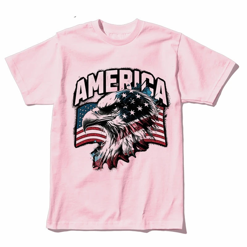 Coolmind U0030-T2 America Eagle Graphic Print Men T Shirt Casual 100% Cotton Funny Men Tshirt Big Size Tee Shrits Tops