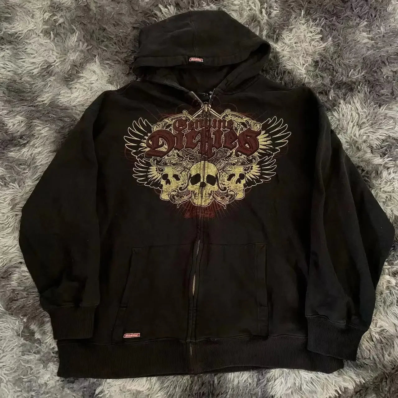 Gothic fashion skull print zipper hoodies for men 2023 autumn and winter hip-hop long-sleeved casual versatile baggy sweatshirts