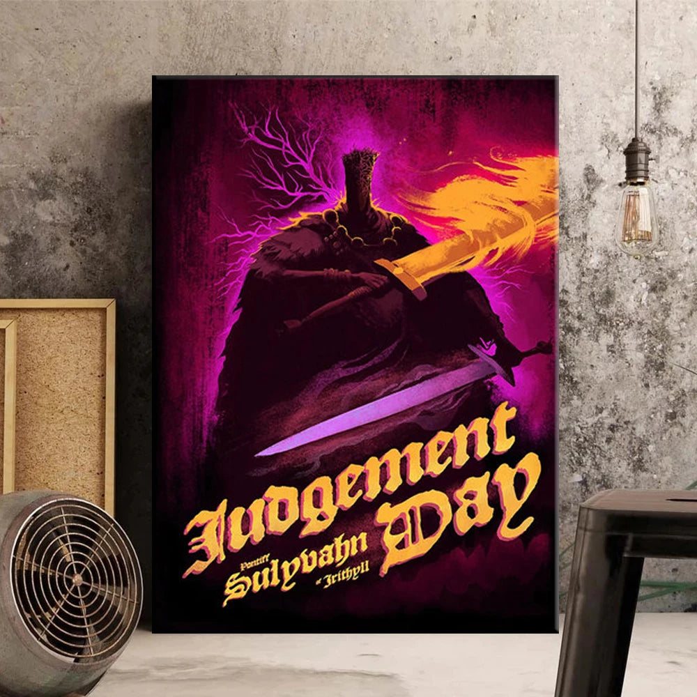 Dark Souls Game Poster Retro Movie Hot YHORM THE GIANT Canvas Wall Print Art Picture for Home Living Room Wall Decor Unframed