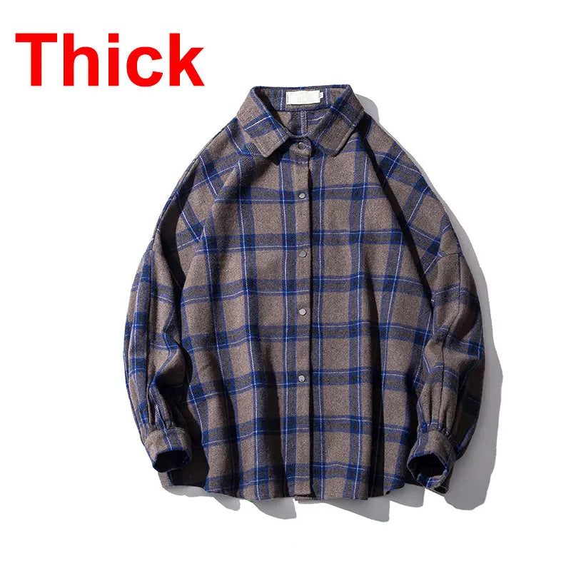 LAPPSTER Y2k Harajuku Harajuku Plaid Shirt 2023 Man Streetwear Fleece Shirts Long Sleeve Mens Vintage Korean Fashions Clothes