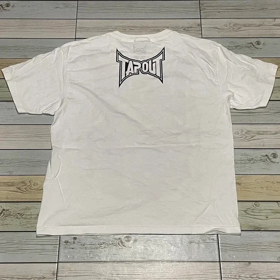 Streetwear Tapout T Shirt Y2K Tops Hip Hop Graphic Print Oversized White TShirt Men Women Round Neck Cotton Short Sleeve Clothes