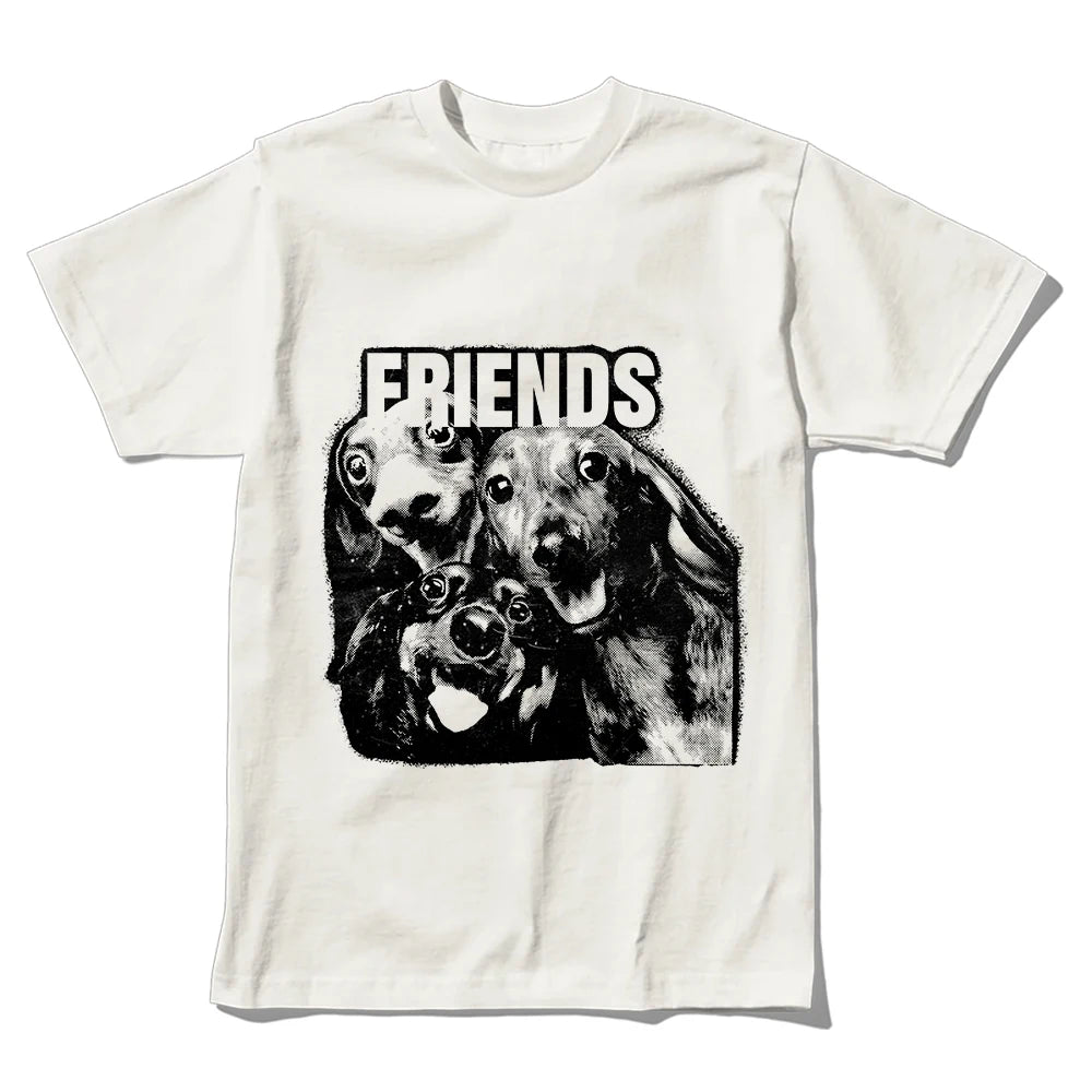 Coolmind U0064-T2 Funny Friends Dog Print Men T Shirt Cool Exclusive Graphic Men Tshirt Big Size Unisex Tee Shirts