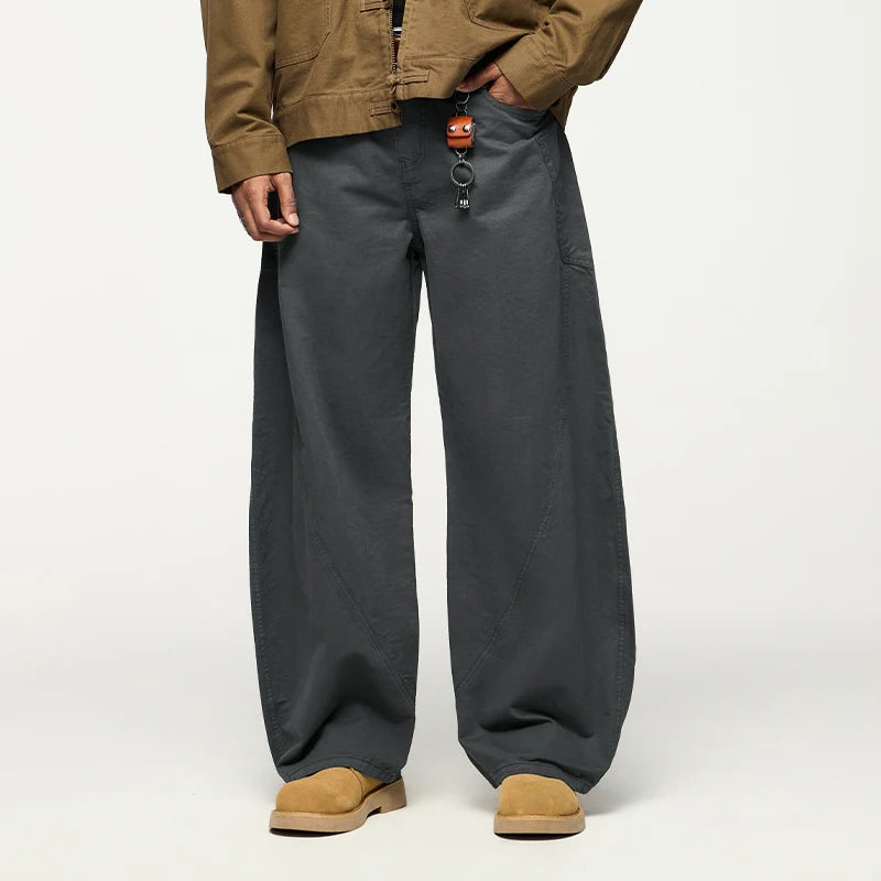 INFLATION Men's Washed Cargo Pants 2024 New Arrivals Vintage Trousers Cotton Loose Casual Pant