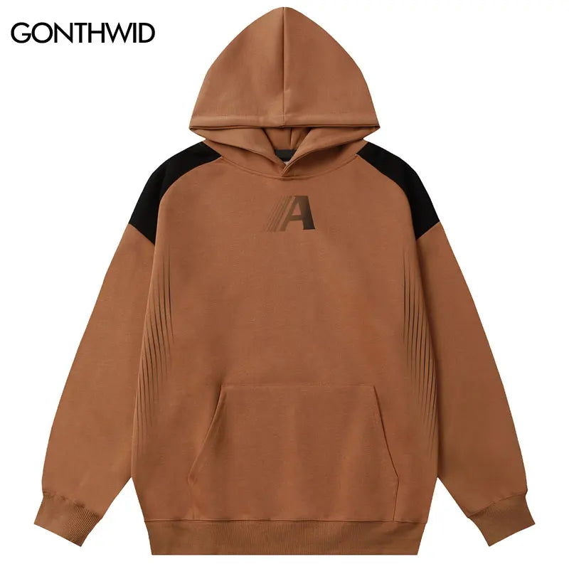 Men Hoodie Y2K Streetwear Graphic Print Patchwork Pullover Hooded Sweatshirt 2024 Hip Hop Harajuku Fashion Loose Unisex Hoodies