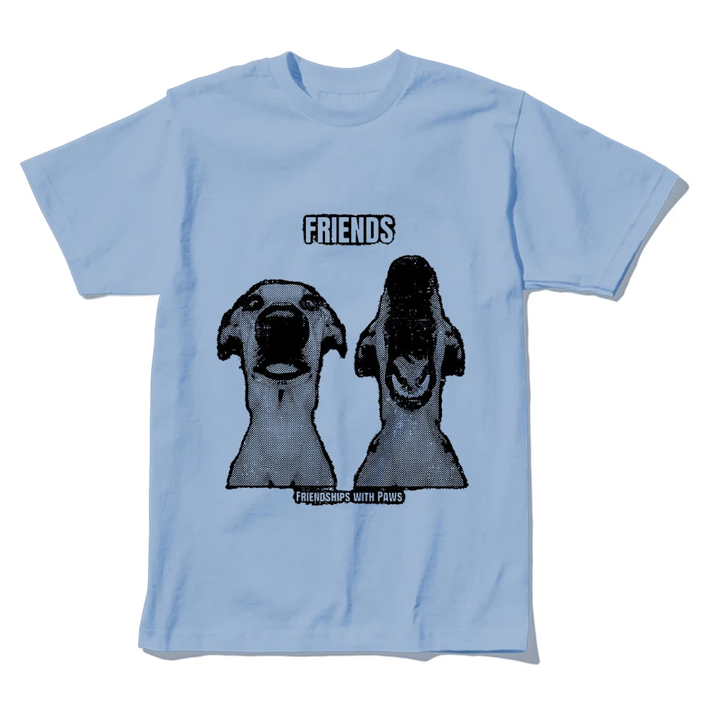 Coolmind U0077-T2 100% Cotton Funny Friends Dog Print Men T Shirt Cool Exclusive Graphic Men Tshirt O-Neck Unisex Tee Shirts