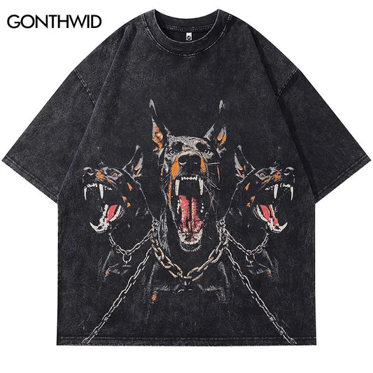 Hell Triple Vintage Doberman Dog  T-Shirt