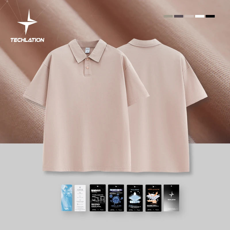 INFLATION UV Protection POLO Shirts Summer Cool Feeling Technical Fabric Oversized Tees