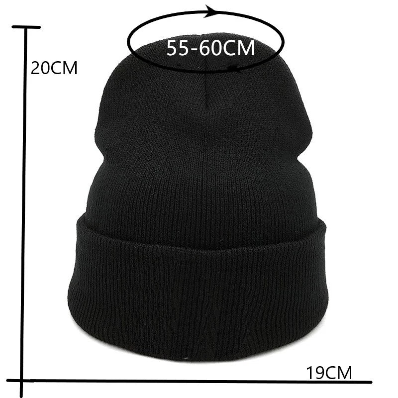 Winter Embroidery Skull Gestures 66 Acrylic Knit Beanies Hat for Men Women Outdoor Mountaineering Warming Cold Caps Youth W193