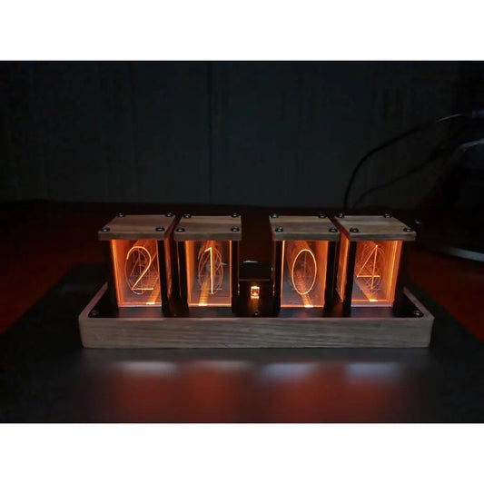 Colorful Nixie Tube Clock LED Desktop Clock Color Changing Glow Tube USB Powered Digital Alarm Clock Bedroom Decor