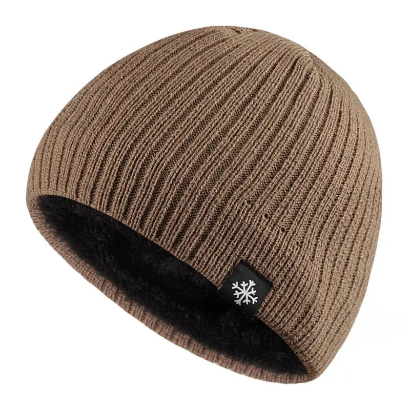 Autumn and Winter Thick Fleece Blended Knitted Hat for Men and Women