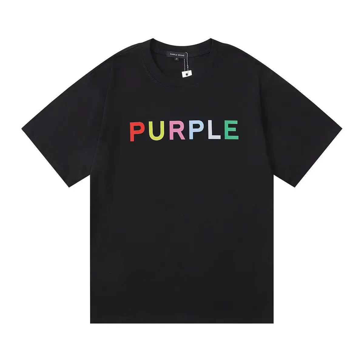 2024 Purple Colorful Letter Printing Tee Men Women Streetwear White Black T Shirt High Street Casual Short Sleeve T-Shirt