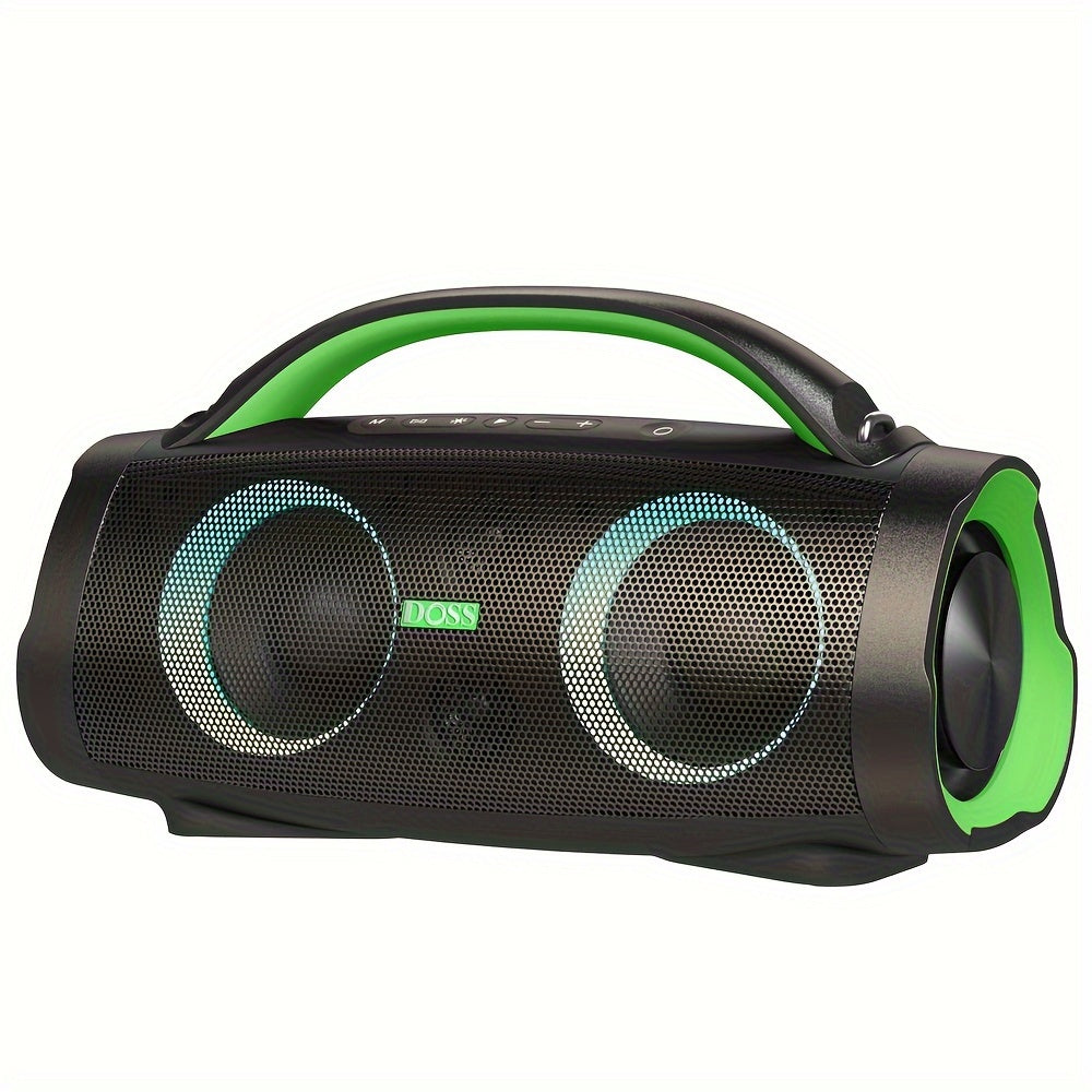 DOSS Portable Loud Speaker, Extreme Boom Pro, Wireless 5.3 with 100W Stereo Sound, Extra Bass, Wireless Stereo Pairing, 20 Hours Playtime, Party-Sync Led Lights, Built-in 10400 mAh Power Bank, Outdoor Speaker for Camping, Poo