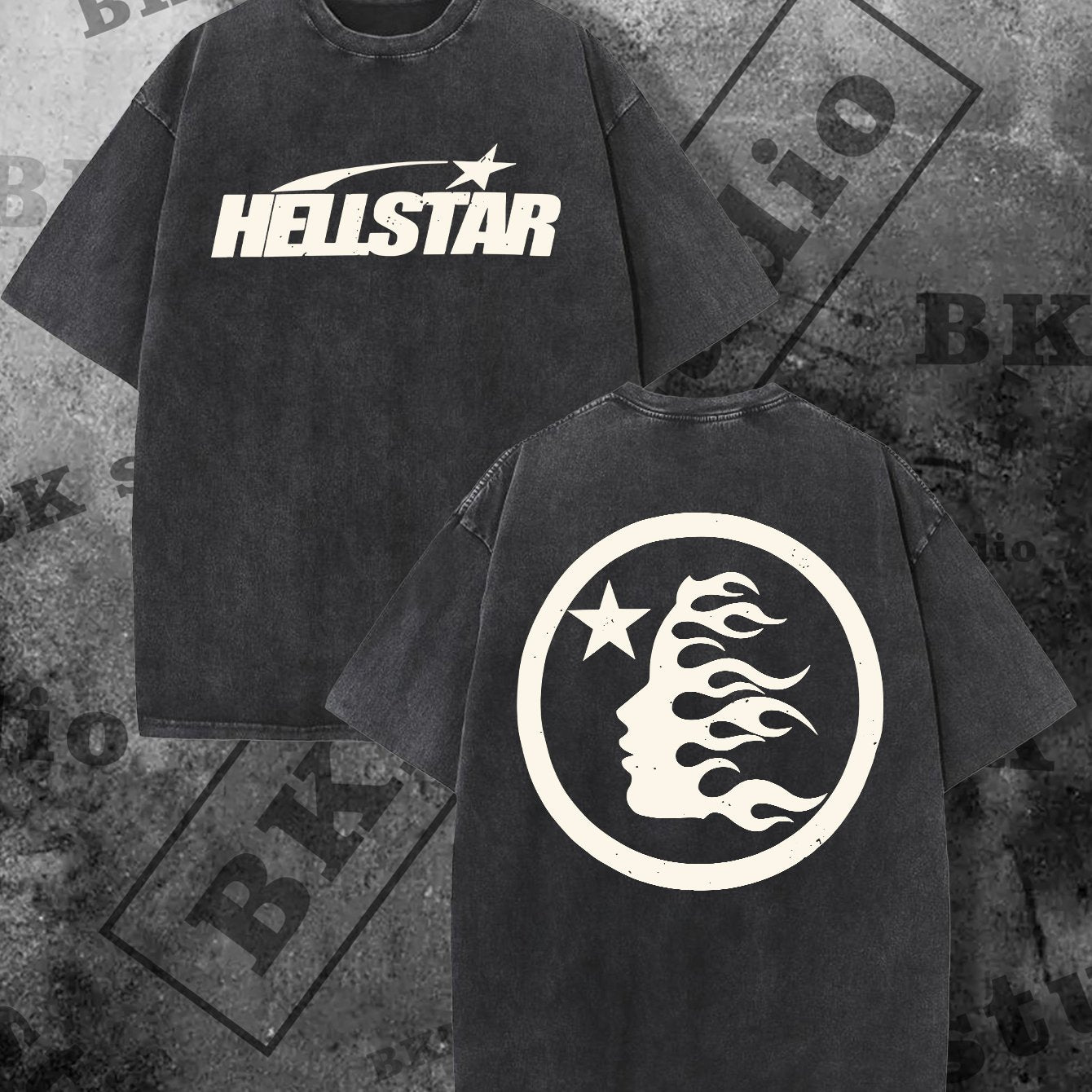 HELLSTAR Print Tee Shirt, Tees for Men, Casual Short Sleeve T-shirt for Summer