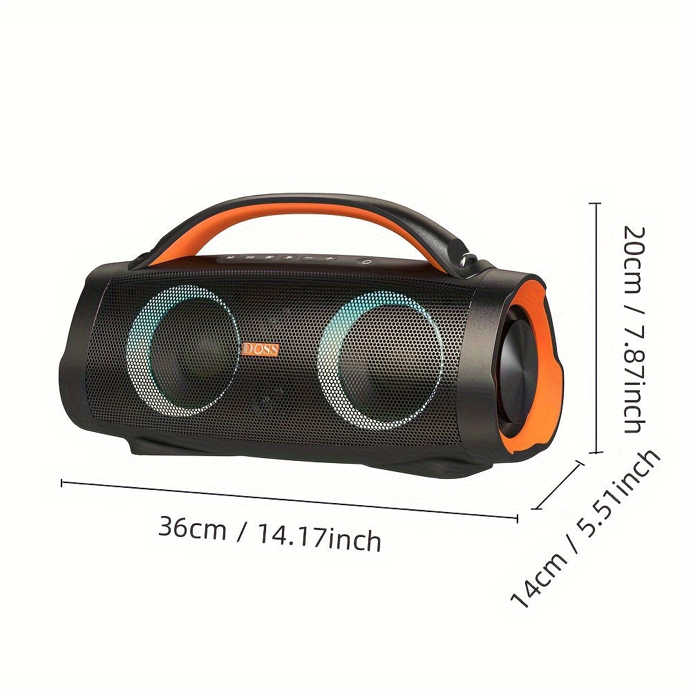 DOSS Portable Loud Speaker, Extreme Boom Pro, Wireless 5.3 with 100W Stereo Sound, Extra Bass, Wireless Stereo Pairing, 20 Hours Playtime, Party-Sync Led Lights, Built-in 10400 mAh Power Bank, Outdoor Speaker for Camping, Poo