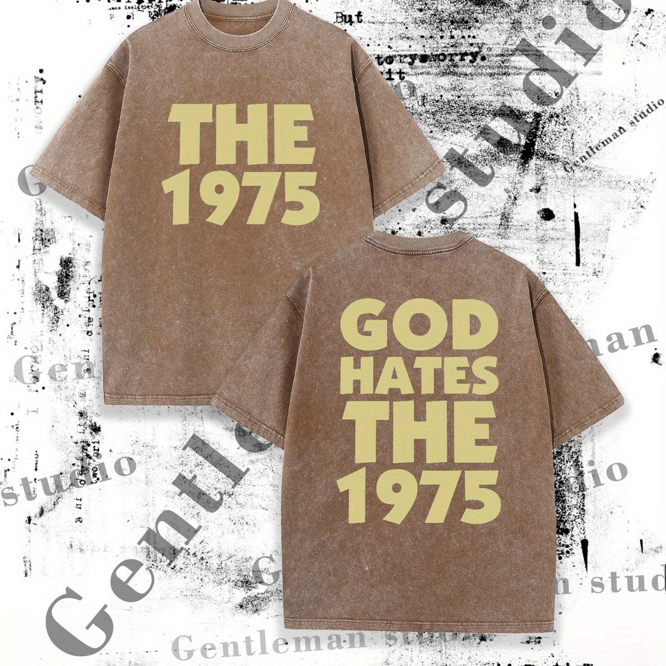 THE 1975 Print Tee Shirt, Tees for Men, Casual Short Sleeve T-shirt for Summer A Piece of Pure Cotton Washed with Water