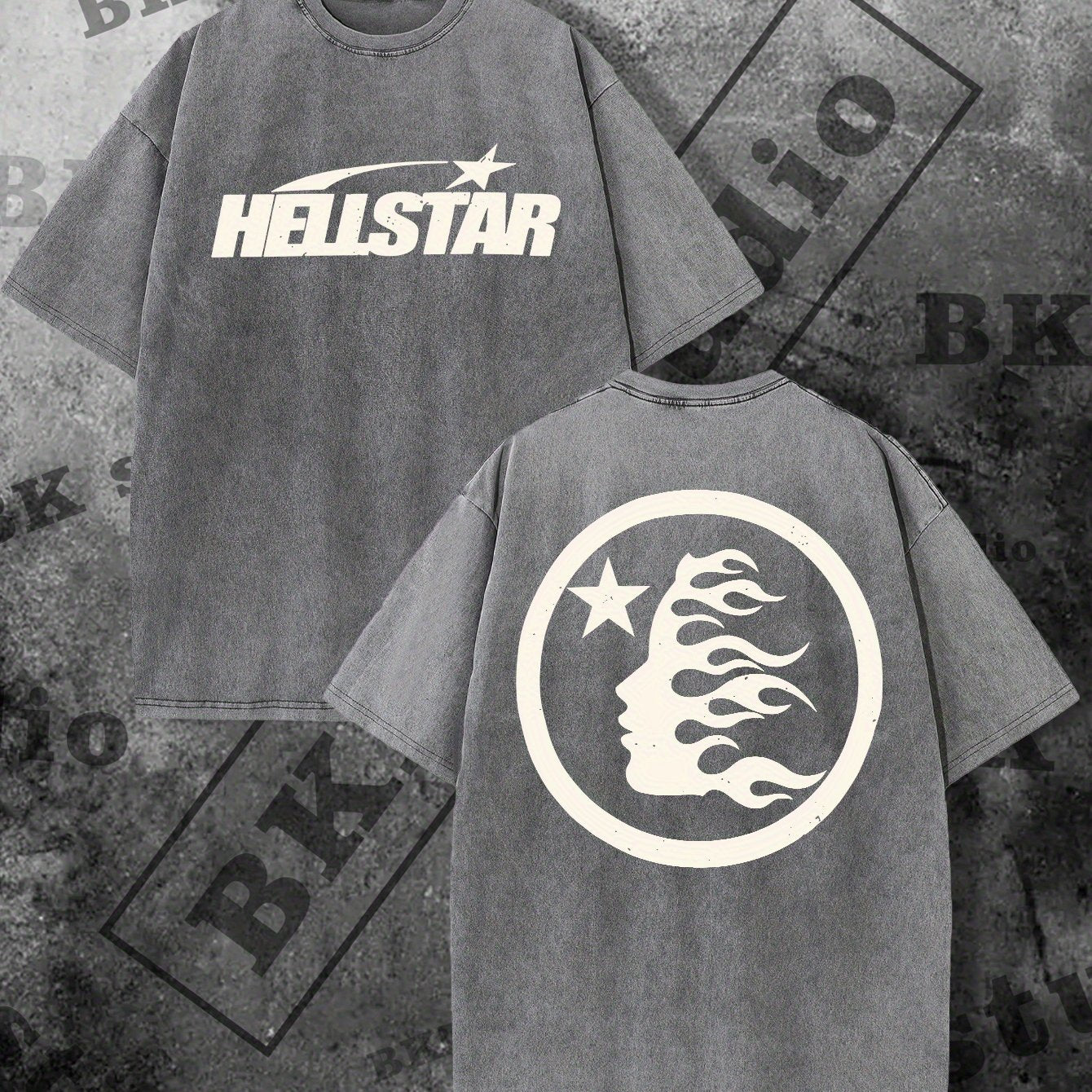 HELLSTAR Print Tee Shirt, Tees for Men, Casual Short Sleeve T-shirt for Summer