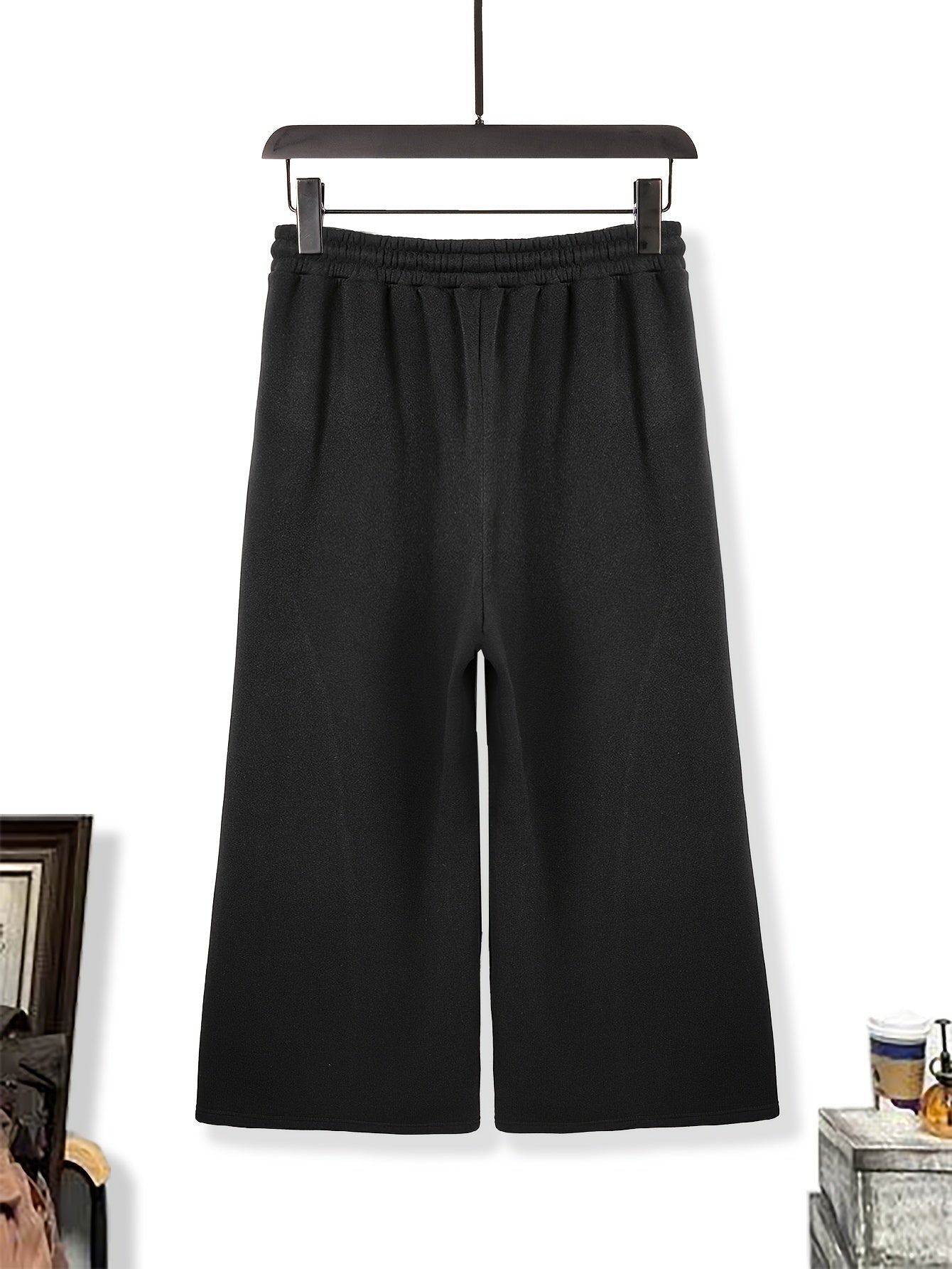 Men's Casual Loose Fit Wide Leg Sweatpants, Lightweight Comfy Pants For Sport And Casual Wear