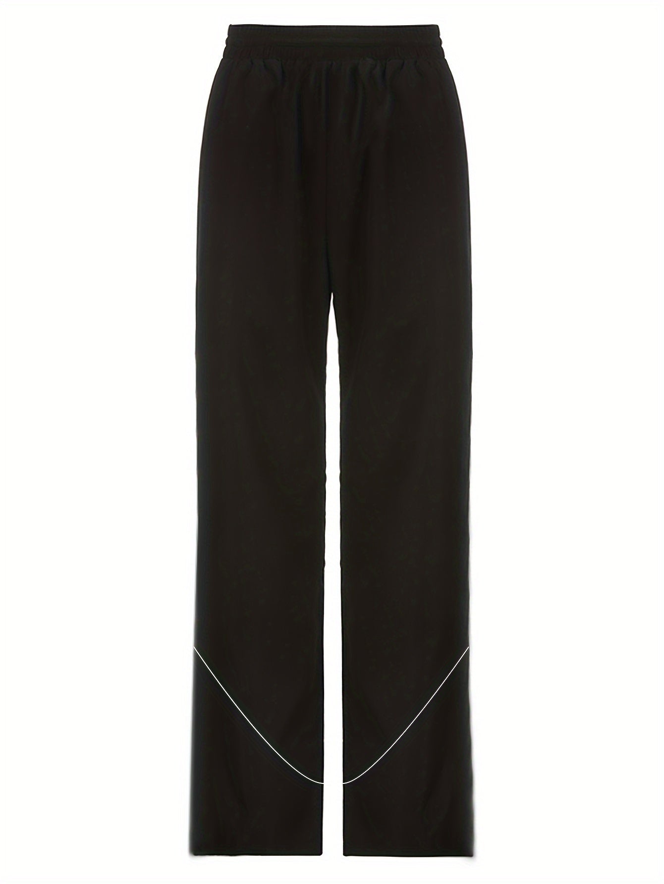 Relaxed Silhouette, Y2K-Inspired Oversized Black Sweatpants for Women - Baggy Boyfriend Fit, Drawstring Waist, Casual Joggers with Pockets