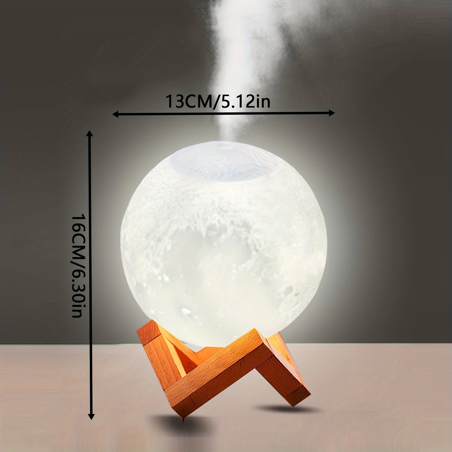 USB Moon Lamp with Aromatherapy & Humidifier - LED Night Light for Bedroom and Office Desk