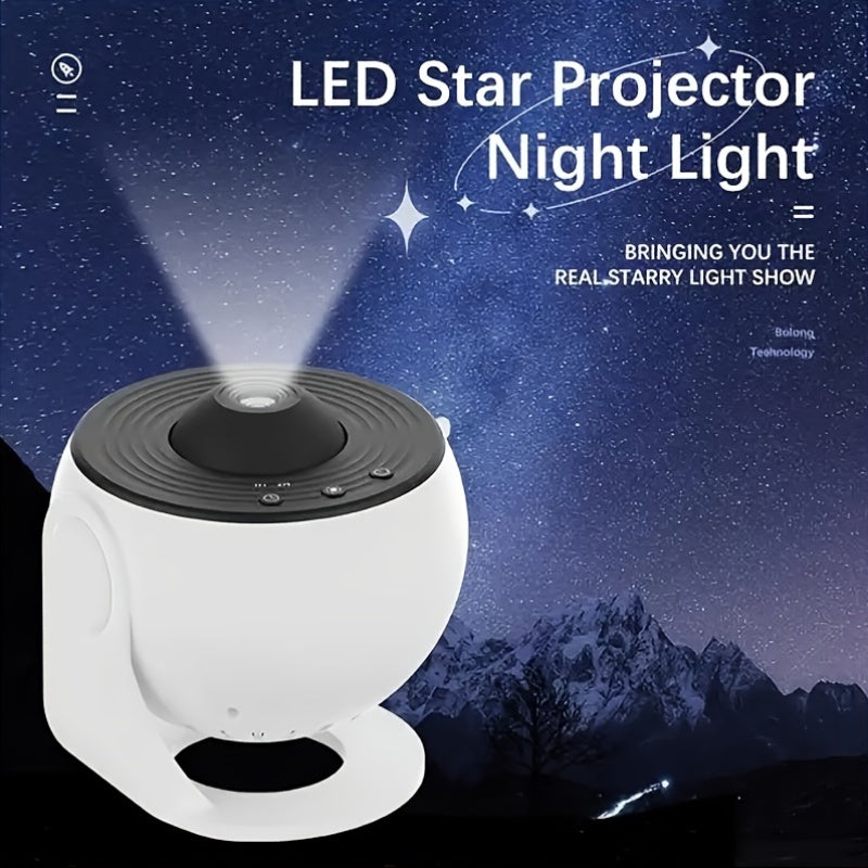 Star Projector Lamp with 13 Films, Creative LED Starry Sky Night Light, Tabletop Indoor Dynamic Galaxy Projector, Touchpad Controlled, USB Powered, Non-Waterproof, for Home Atmosphere Decor