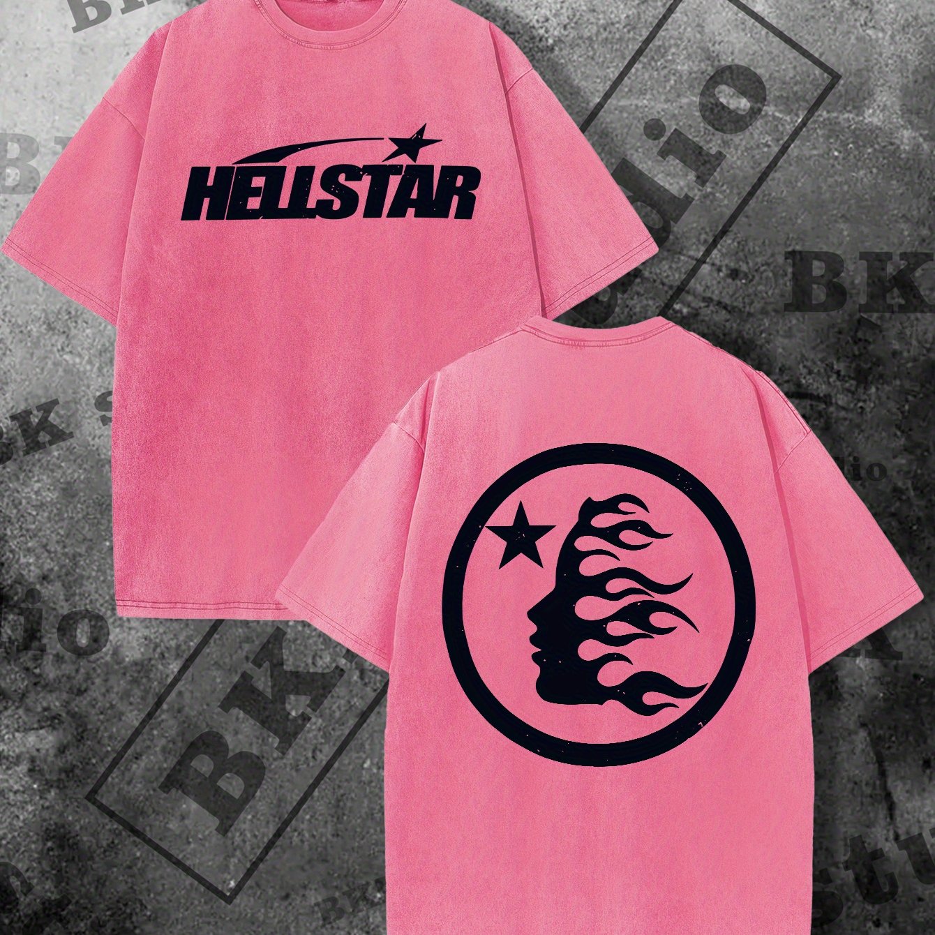 HELLSTAR Print Tee Shirt, Tees for Men, Casual Short Sleeve T-shirt for Summer