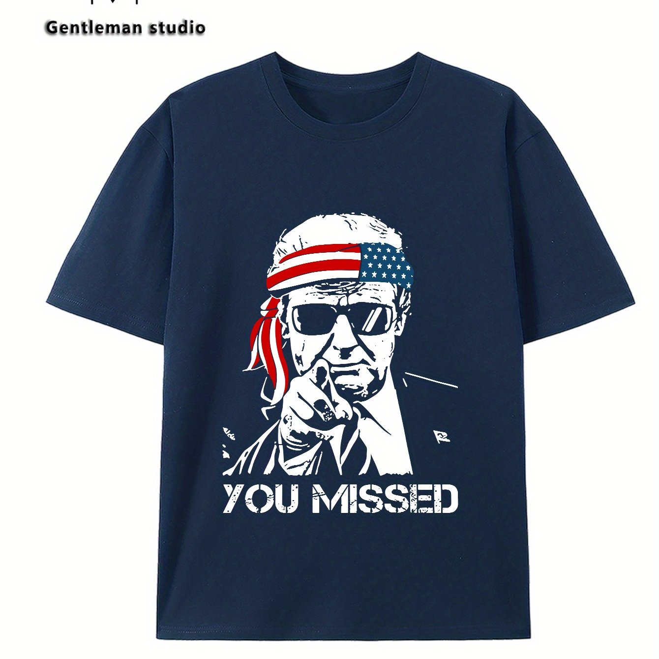 YOU MISSED Print Tee Shirt, Tees for Men, Casual Short Sleeve T-shirt for Summer